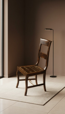 Chaise en bois de designer dans la salle à manger Meuble de luxe Couleur marron nouveau