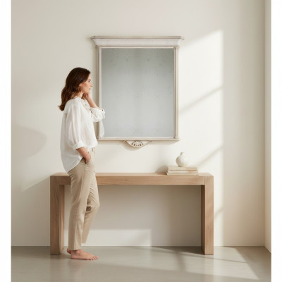 Cadre de miroir classique beige Miroir mural Meubles de style italien