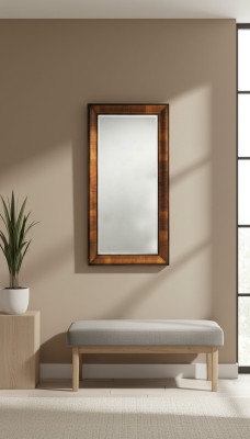 Stand de miroir de luxe Miroir mural Miroir Support Cadre en bois véritable Mobilier