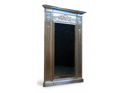 Miroir Baroque Argenté xxl Grand miroir mural en bois 132x14x220cm Cadre
