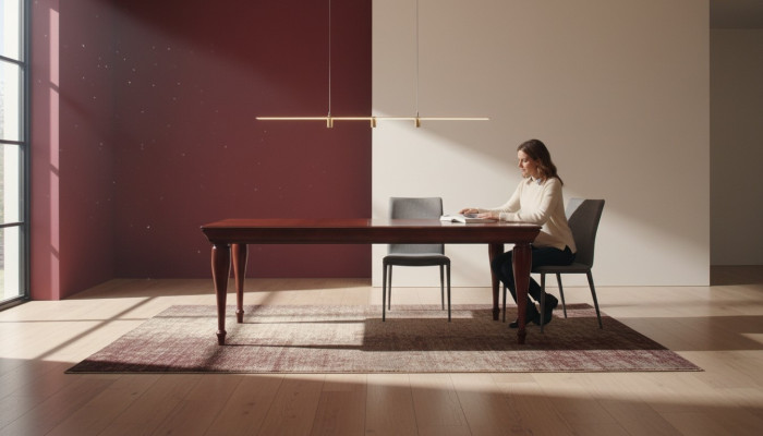 Table de luxe en bois brun Table à manger Design italien neuve