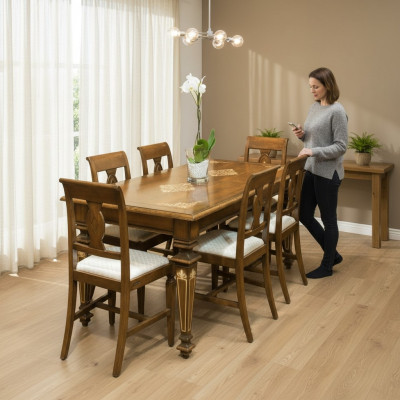 Designer Table à manger Mobilier dans la salle à manger Tables Design classiques en bois
