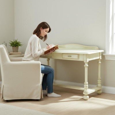Bureau Bureau d'ordinateur Bureau de l'Office Tables en bois Pratique 2 Tiroirs Meubles