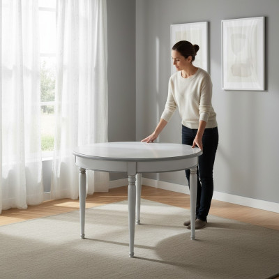Table ronde Salle à manger Tables Meubles Ameublement Table en bois Blanc Italie