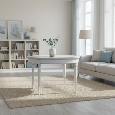 Table ronde Salle à manger Tables Meubles Ameublement Table en bois Blanc Italie