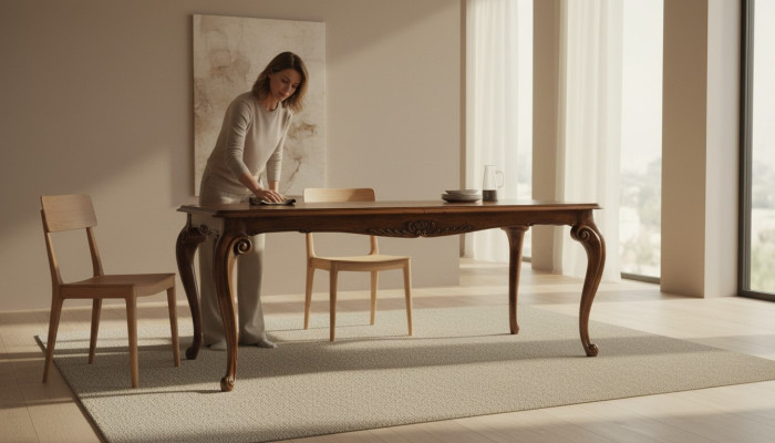 Table de luxe en acier inoxydable Tables Tables de salle à manger Table à manger Design italien Brun