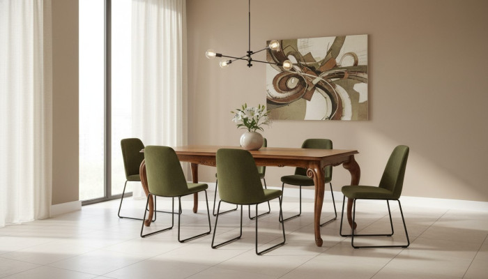 Table de luxe en acier inoxydable Tables Tables de salle à manger Table à manger Design italien Brun