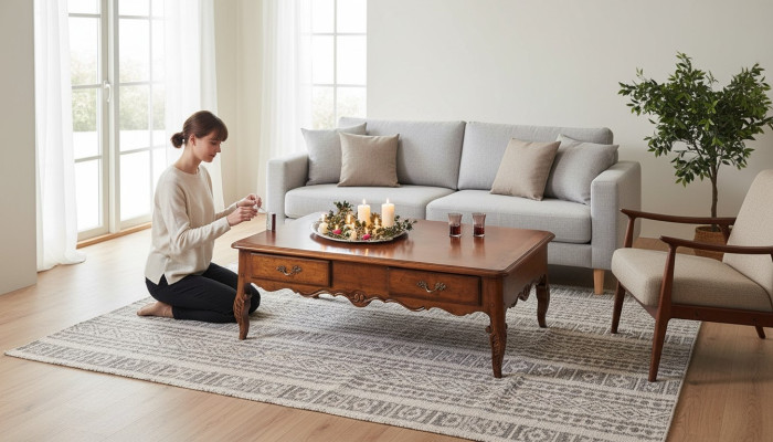 Canapé Table Café Tables Salon Table d'appoint Luxe Table basse Design Marron Neuf