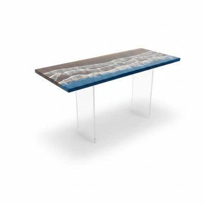 Table à manger moderne, table en résine époxy de designer, tables en résine époxy 121x51cm