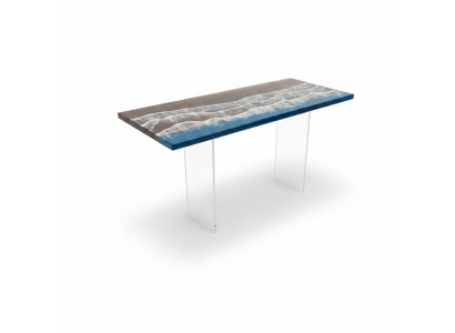 Table à manger moderne, table en résine époxy de designer, tables en résine époxy 121x51cm