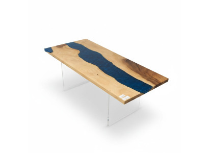 Table à manger River Table Vrai bois Table de rivière Table en résine époxy solide 181x81 nouvelle