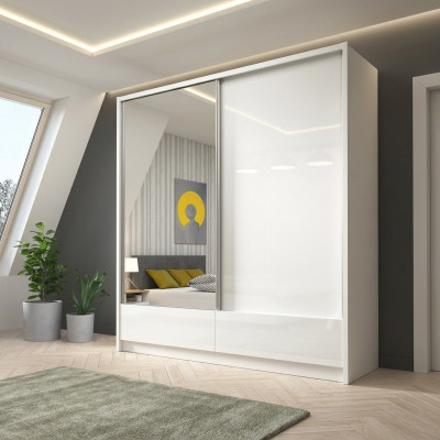 Portemanteau de rangement 200cm Étagère Armoire Archive Portes coulissantes Portes coulissantes Bureau