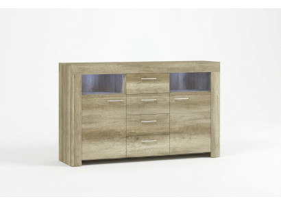 Commode SK155 Commodes Buffet Armoire 2 portes en bois MDF Armoire 4 tiroirs