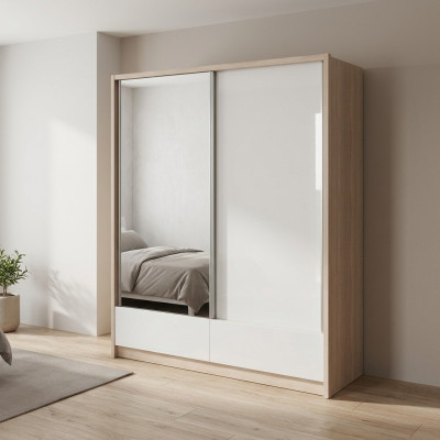 Portemanteau de rangement 180cm Étagère Armoire Archiver Portes coulissantes Portes coulissantes Bureau