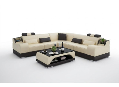Canapé d'angle en forme de L Paysage de vie Designer Sofa Couch Upholstery Seat Suite Cuir