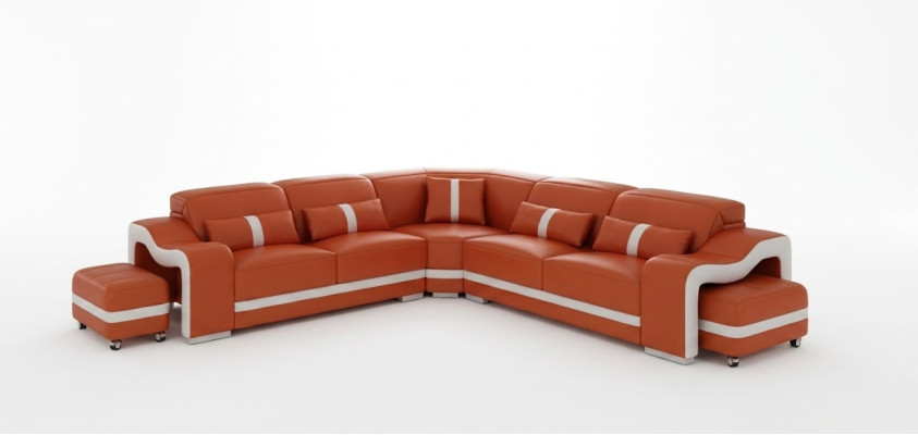 Canapé d'angle en cuir Sofa Canapé Coin Canapé D'angle en Forme de L Canapé de Salon Canapé de Coin Rembourré