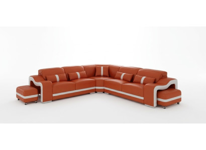 Canapé d'angle en cuir Sofa Canapé Coin Canapé D'angle en Forme de L Canapé de Salon Canapé de Coin Rembourré