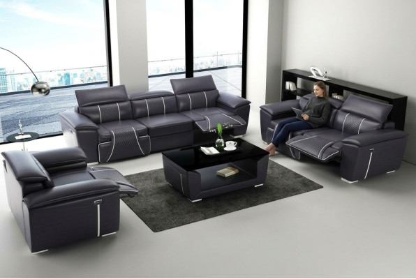Canapé relax multifonctionnel 3+2+1 places avec ensemble de canapé en tissu