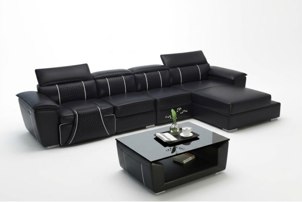 Canapé d'angle Canapé en forme de L Design Canapé Rembourrage Cuir Moderne Relax Automatique Nouveau