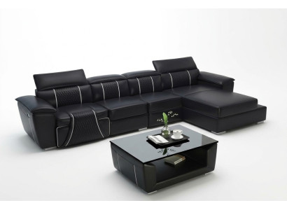 Canapé d'angle Canapé en forme de L Design Canapé Rembourrage Cuir Moderne Relax Automatique Nouveau
