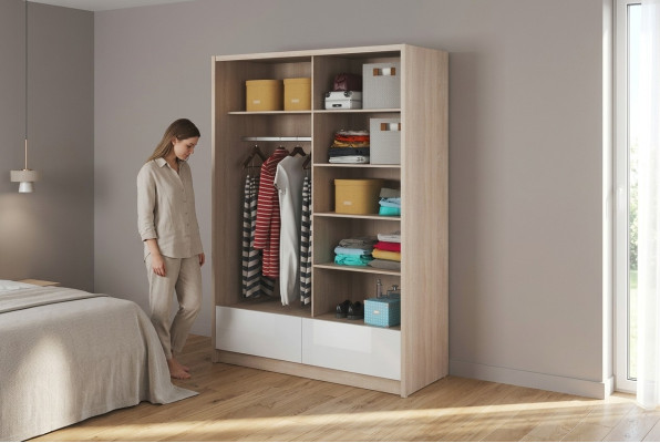 Étagères polyvalentes Armoire Étagère Rangement Placards à vêtements 150cm nouveau Portemanteau