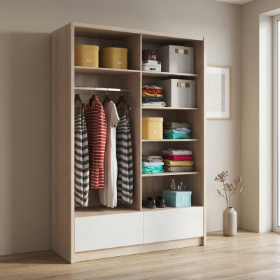 Étagères polyvalentes Armoire Étagère Rangement Placards à vêtements 150cm nouveau Portemanteau