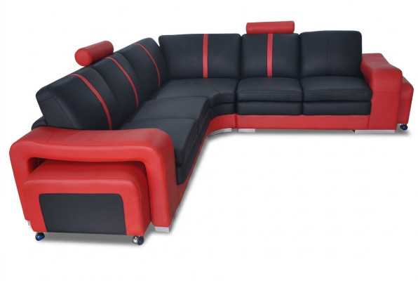 Moderne Ecksofa Couch Polster Eckgarnitur Sofa Ecksuite + USB Wohnlandschaft