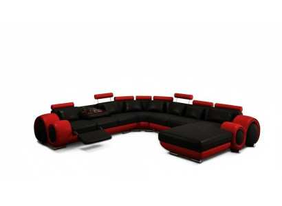 Canapé en cuir Canapé canapé paysage vivant Canapé d'angle Suite d'angle Design Moderne Canapé avec USB