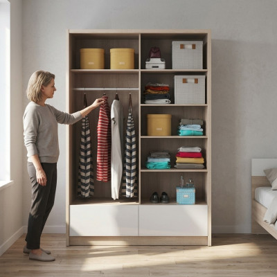 Étagères polyvalentes Armoire étagère Armoire de rangement 150cm nouveau Porte-manteau