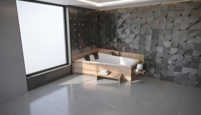 Baignoire 2 personnes Baignoire d'angle Salle de bain Baignoires encastrées Design acrylique neuf