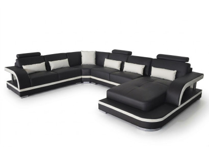 Set de canapé de canapé moderne Coin Coin En cuir Canapé Aménagement paysager USB