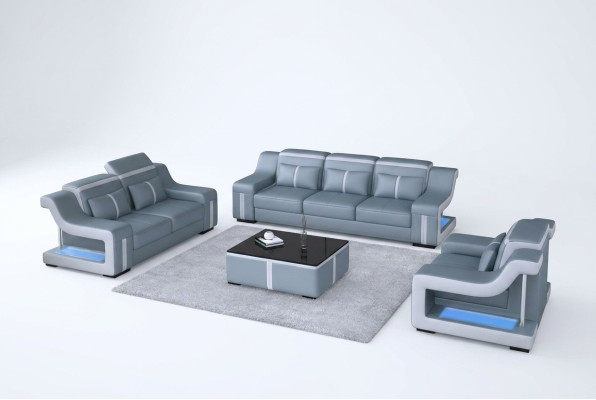 Canapé Canapé USB Rembourrage 3+2+1 Ensemble Sofas en Cuir Canapés Set Combinaison nouveau