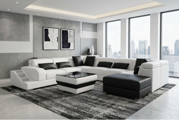 Revêtement de siège moderne Paysage vivant Tapisserie de canapé de salon Coin USB en forme de U nouveau