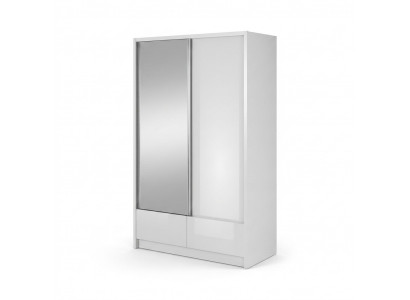 Range-manteau de 130 cm avec portes coulissantes pour le stockage, armoire étagère pour bureau ou archives.