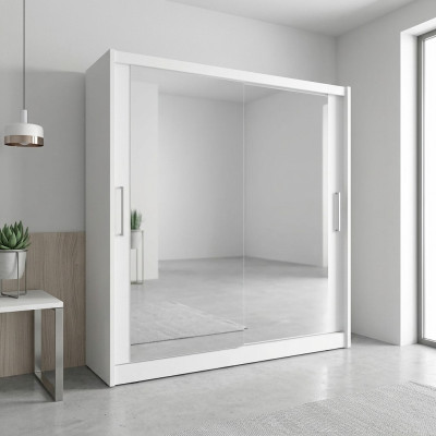 Miroir de chambre Armoire à portes flottantes 200cm Armoires à vêtements à portes coulissantes