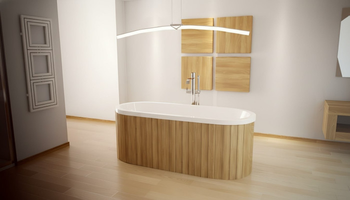 Baignoire de luxe rectangulaire Baignoire autoportante Baignoires Acryliques Blanc ovale