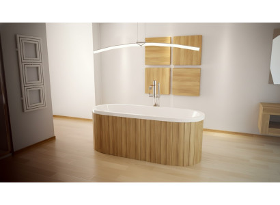 Baignoire de luxe rectangulaire Baignoire autoportante Baignoires Acryliques Blanc ovale