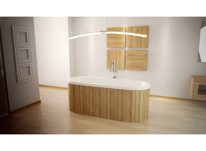 Baignoire de luxe rectangulaire Baignoire autoportante Baignoires Acryliques Blanc ovale