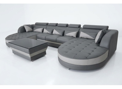 Canapé d'angle Canapé d'angle Canapé Sofa Canapé Revêtement de siège Paysage de vie Table USB