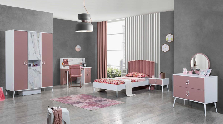 Chaise inclinable rose, chaise design une place rembourrée en métal