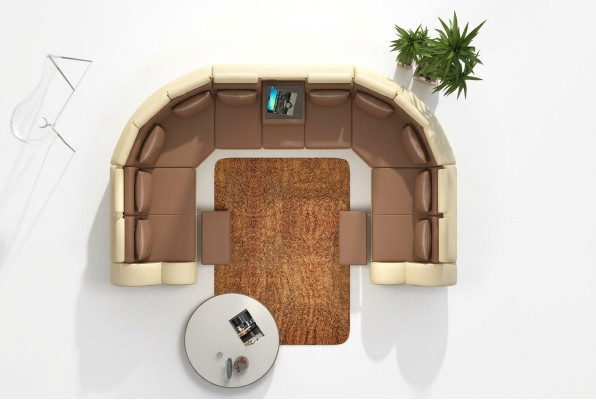 Canapé en cuir avec USB Tapisserie Canapé Canapé d'angle Paysage de vie Géant XXL Relaxation nouveau