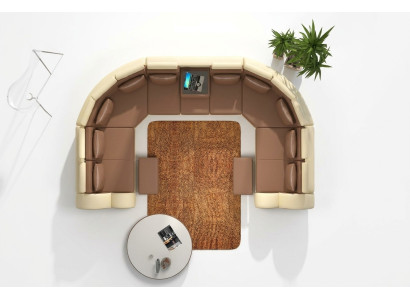 Canapé en cuir avec USB Tapisserie Canapé Canapé d'angle Paysage de vie Géant XXL Relaxation nouveau