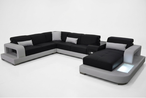 Revêtement de siège moderne Paysage de vie Canapé de salon Coin USB + Lumière