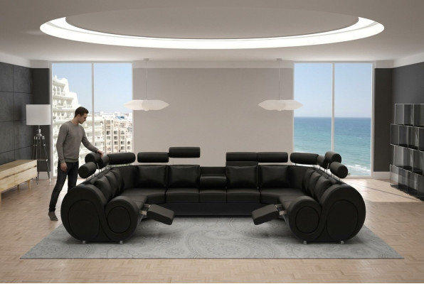 Designer Living landscape Corner sofa with USB Couch Sofa Upholstery Leather Sofa Sofas New.  Conception de canapé d'angle de paysage vivant avec canapé USB Rembourrage de canapé en cuir Canapé Canapés Neufs