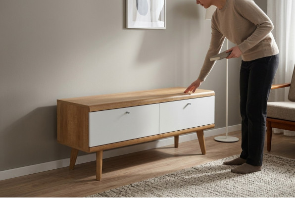 Buffet télé PRTV107 Armoire TV Meuble TV Design Armoire en Bois Placards Télévision