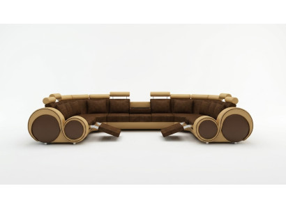 Canapé d'angle en cuir moderne Canapé rembourré XXL Canapé grand pour les grands espaces de vie + USB