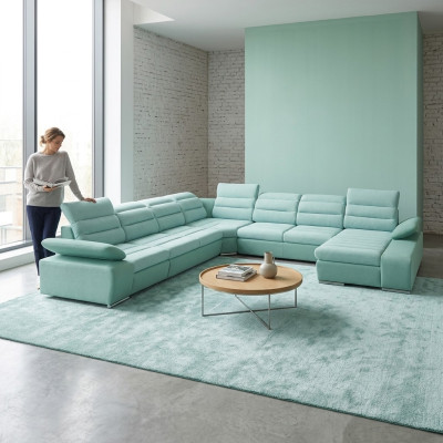 Canapé d'angle en forme de U Canapé d'angle avec fonction de sommeil Paysage de vie Canapé Sofa Canapés Canapés