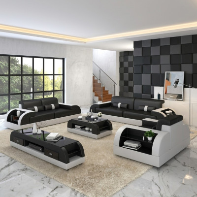 Sofa Canapé Suite Ensemble de 3+3 places Canapés en cuir Tissu d'ameublement Trois places neuf