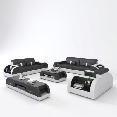 Sofa Canapé Suite Ensemble de 3+3 places Canapés en cuir Tissu d'ameublement Trois places neuf