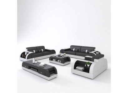 Sofa Canapé Suite Ensemble de 3+3 places Canapés en cuir Tissu d'ameublement Trois places neuf